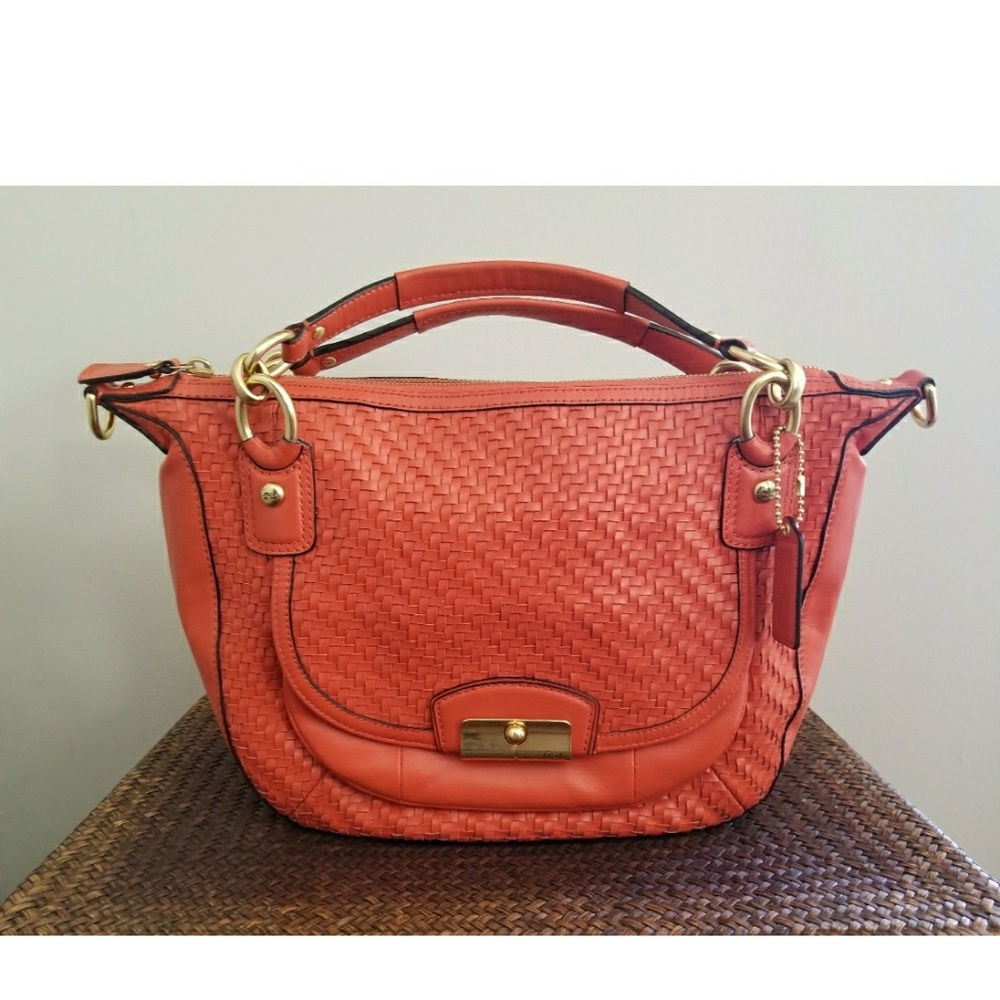 Coach Kristin woven leather boho bag